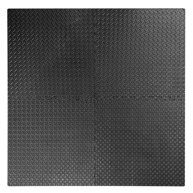 Tappeto Puzzle per Palestra Gioco 4 Pezzi 60x60 cm Nero Mandorlato-2