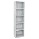 Libreria 5 ripiani 40x29x172 cm in Legno Bianco-1