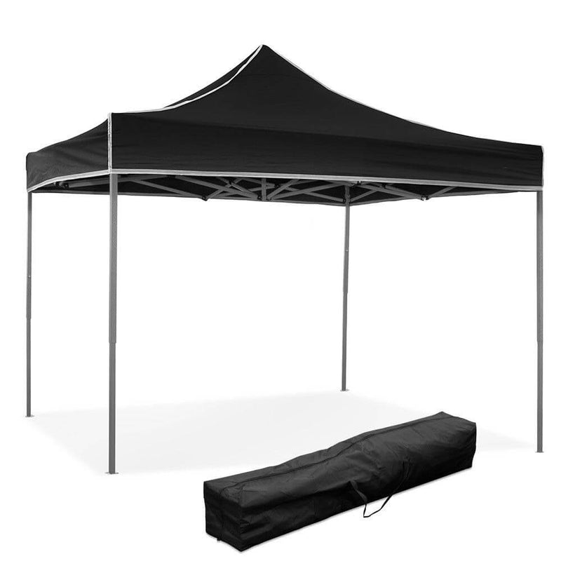 Gazebo Pieghevole 3x3m in PVC Nero-1