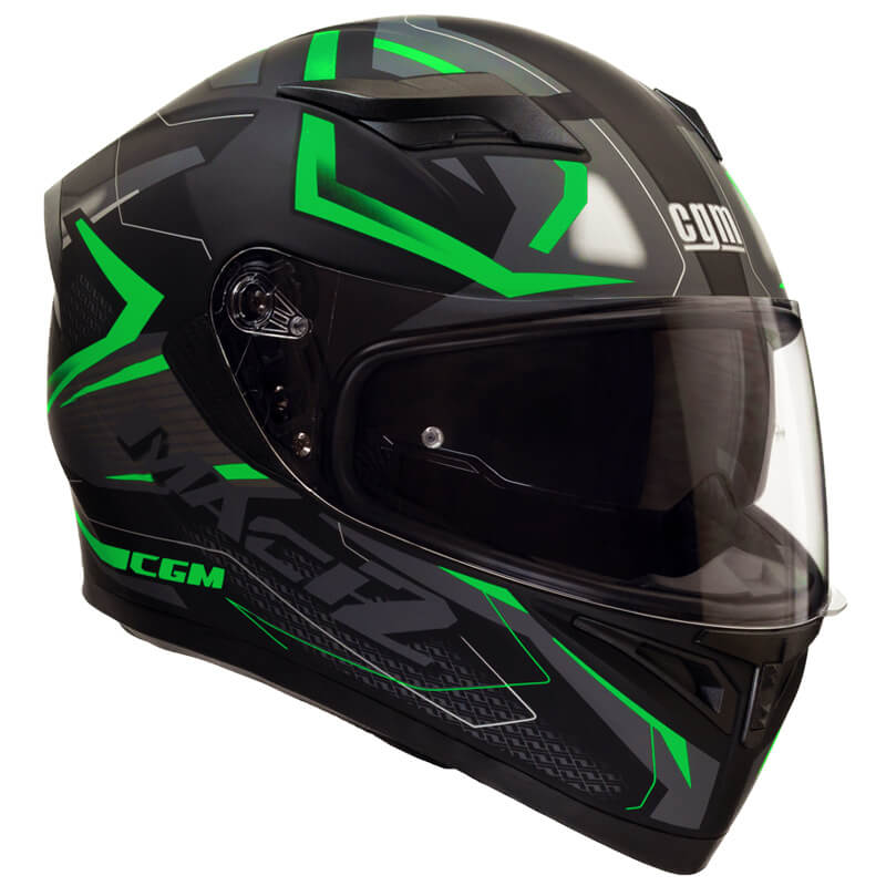 Casco Integrale per Scooter Visiera Lunga CGM Mach 2 316G Verde Fluo Opaco Varie Misure-1