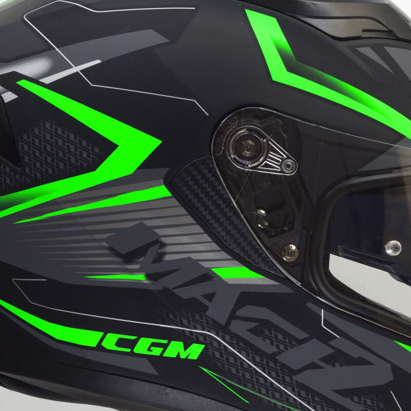 Casco Integrale per Scooter Visiera Lunga CGM Mach 2 316G Verde Fluo Opaco Varie Misure-2