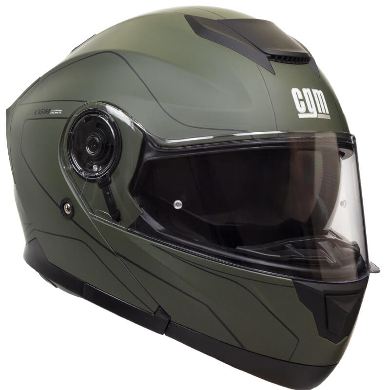 Casco Integrale per Scooter Visiera Lunga CGM Kyoto 506G Verde Opaco Varie Misure-1