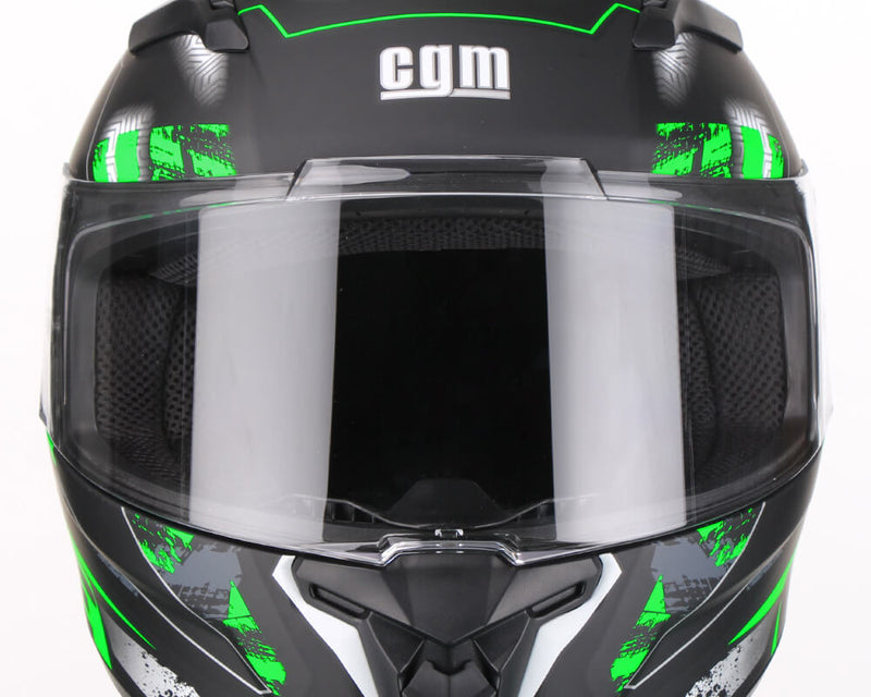 Casco Integrale per Scooter Visiera Lunga CGM Jerez 307G Verde Fluo Opaco Varie Misure-4