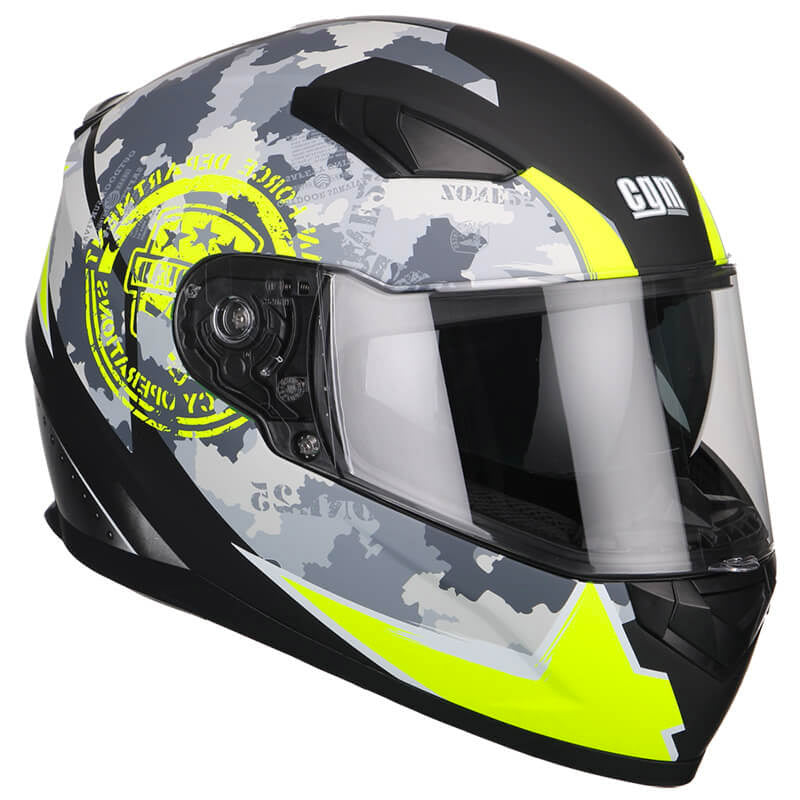 Casco Integrale per Scooter Visiera Lunga CGM Bullet 317S Giallo Fluo Opaco Varie Misure-1