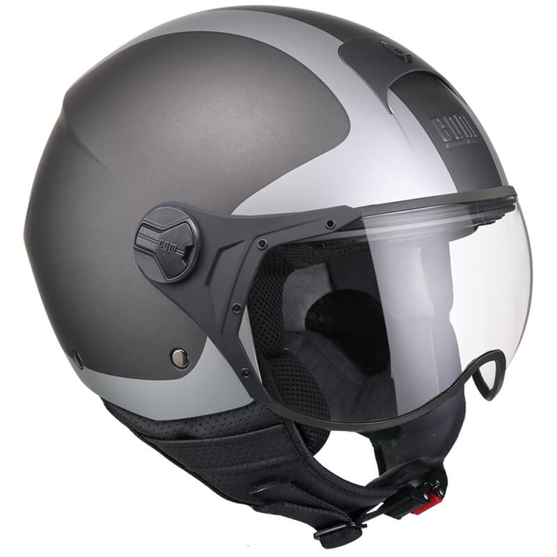 Casco Demi-Jet per Scooter Visiera Sagomata CGM Positano 107V Titanium Opaco Varie Misure-1