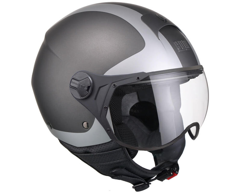 Casco Demi-Jet per Scooter Visiera Sagomata CGM Positano 107V Titanium Opaco Varie Misure-3