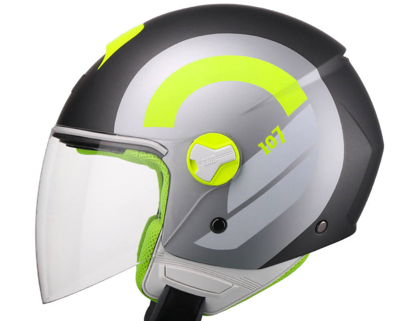 Casco Demi-Jet per Scooter Visiera Lunga CGM Taormina 107R Titanium Opaco Varie Misure-5