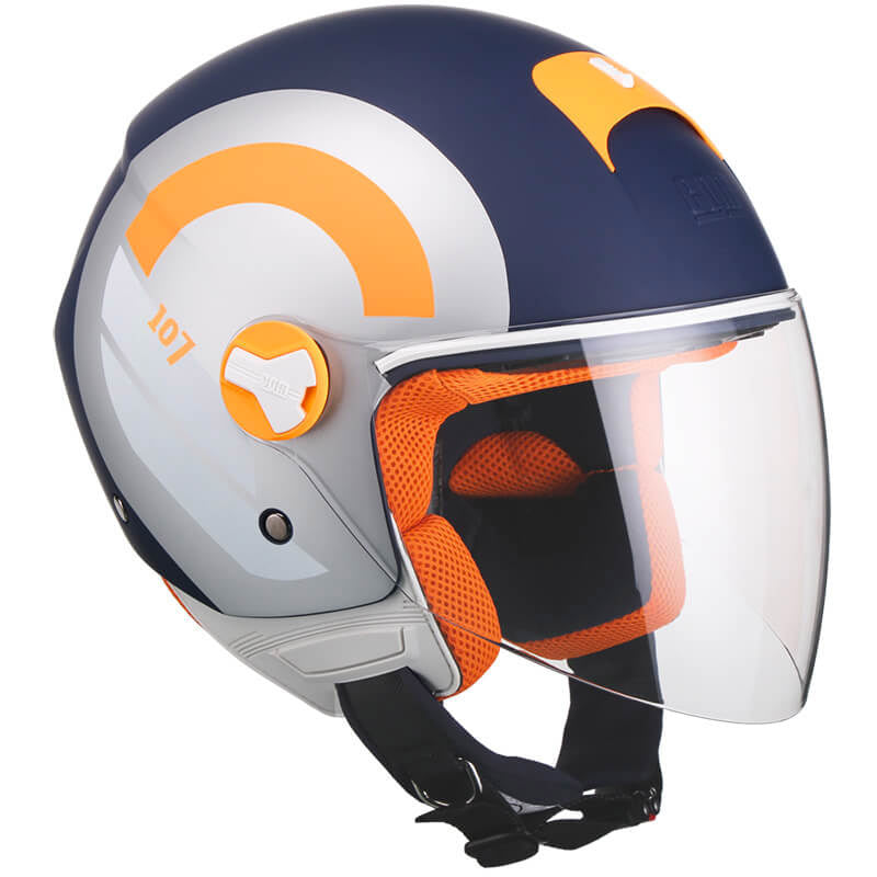 Casco Demi-Jet per Scooter Visiera Lunga CGM Taormina 107R Blu Opaco Varie Misure-1