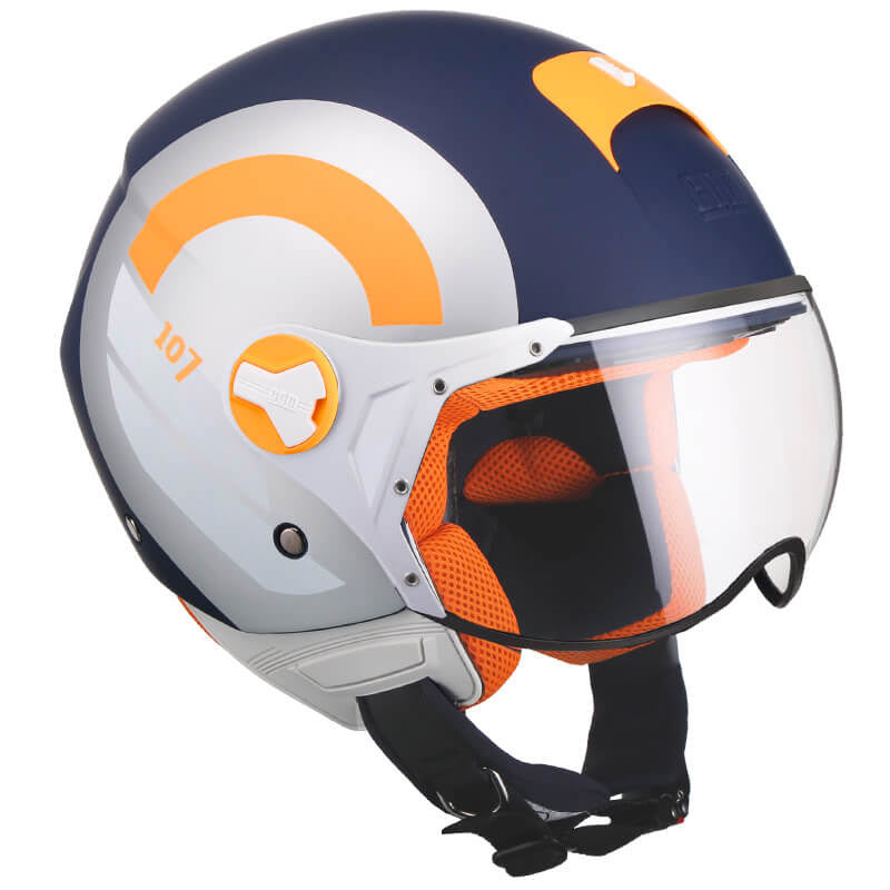 Casco Demi-Jet per Scooter Visiera Sagomata CGM Taormina 107R Blu Opaco Varie Misure-1