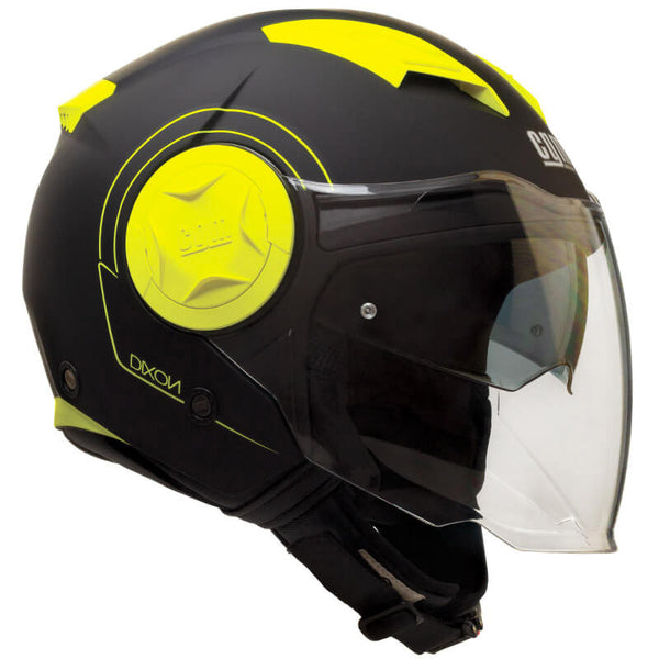 online Jethelm für Scooter CGM Dixon 129S Long Visor Yellow Fluo Matt Verschiedene Größen