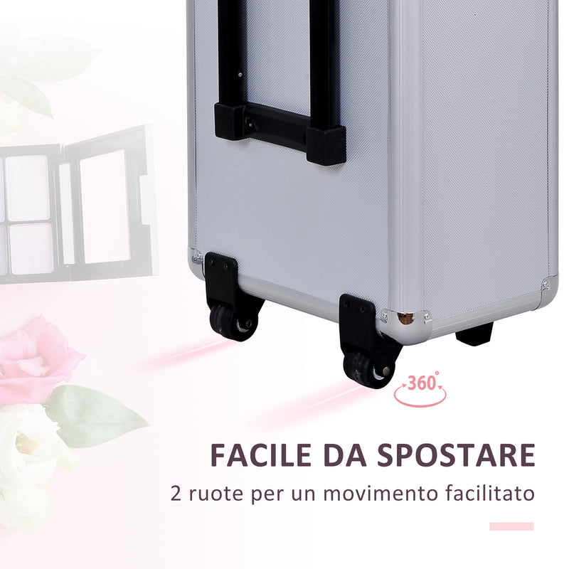 Trolley per Estetista Make Up Trucchi in Alluminio 35,5x23x63,5 cm  Glam-4