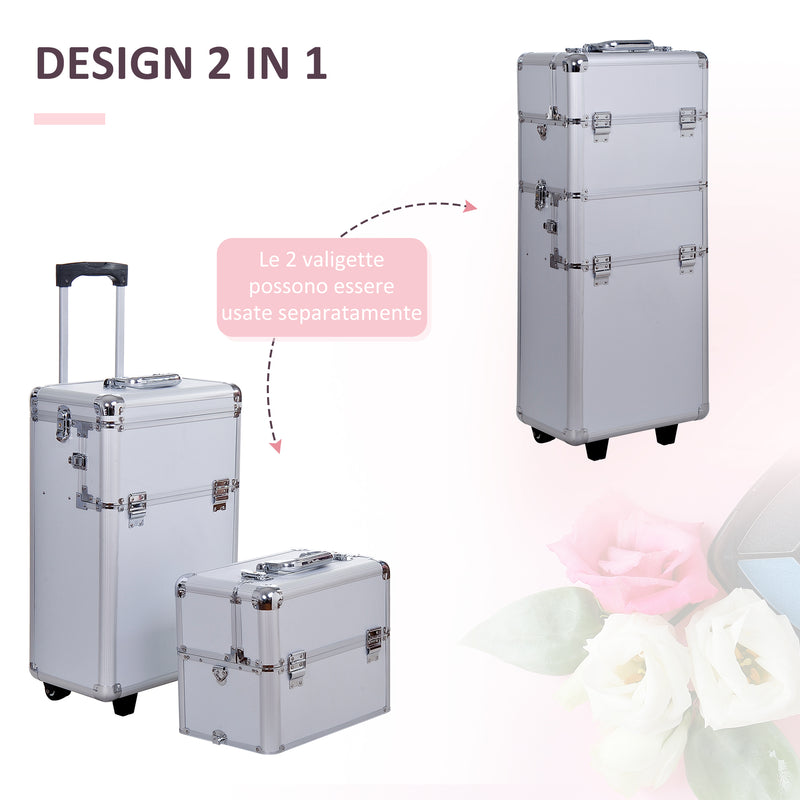 Trolley per Estetista Make Up Trucchi in Alluminio 35,5x23x63,5 cm  Glam-5