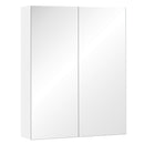 Pensile da Bagno 2 Ante Specchio in MDF 60x15x75 cm  Morning Bianco-1