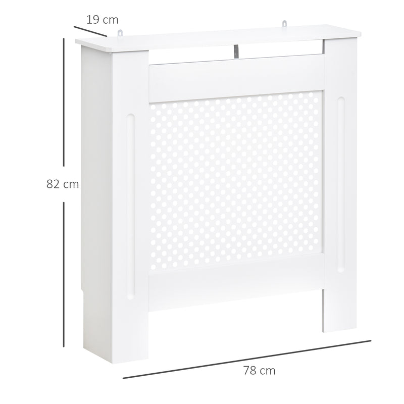 Copritermosifone in Legno a Griglia Bianco 78x82x19 cm -3