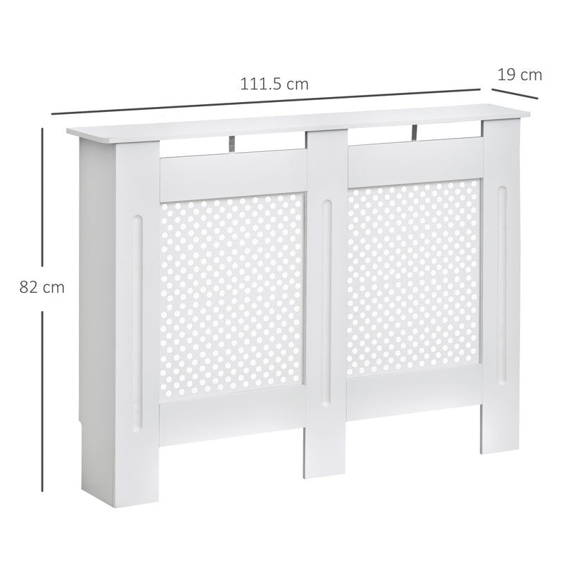 Copritermosifone in Legno a Griglia Bianco 111.5x82x19 cm -3