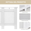 Copritermosifone in Legno a Griglia Bianco 111.5x82x19 cm -7