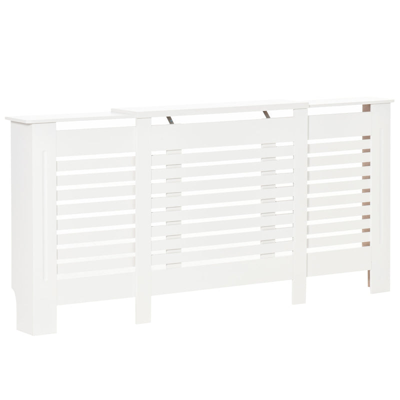 Copritermosifone Allungabile 140-202x19x82,5 cm in MDF Bianco-1