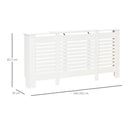 Copritermosifone Allungabile 140-202x19x82,5 cm in MDF Bianco-3