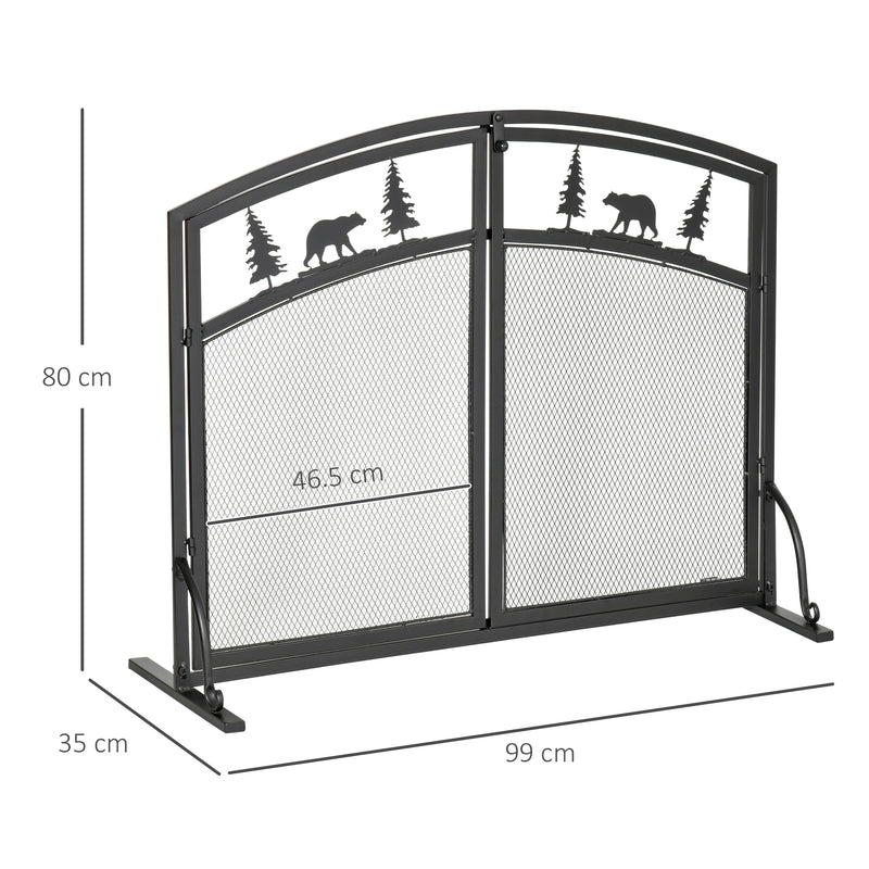 Parascintille con Antine 99x35x80 cm in Metallo Nero-3