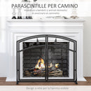 Parascintille con Antine 99x35x80 cm in Metallo Nero-4