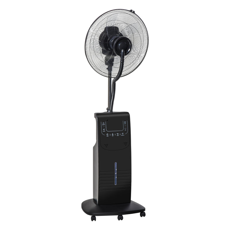 Ventilatore a Piantana Ø44,5 cm con Nebulizzatore ad Acqua e Telecomando Nero-1