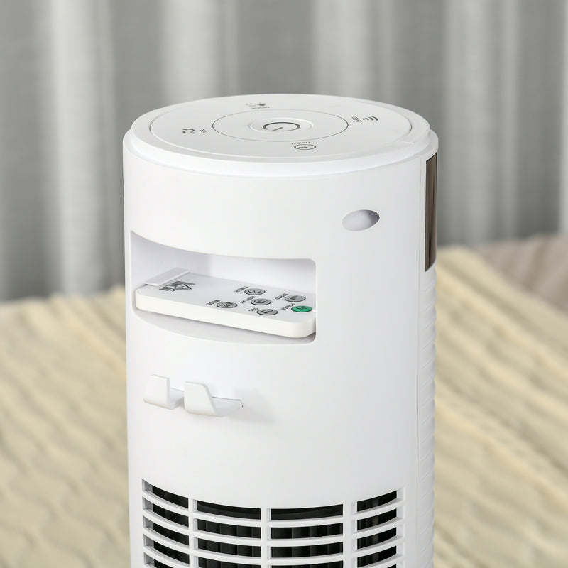 Ventilatore a Colonna 3 Velocità con Telecomando Bianco-9