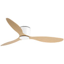 Ventilatore da Soffitto 3 Pale Ø112x25 cm 6 Velocità Legno Naturale e Bianco-1