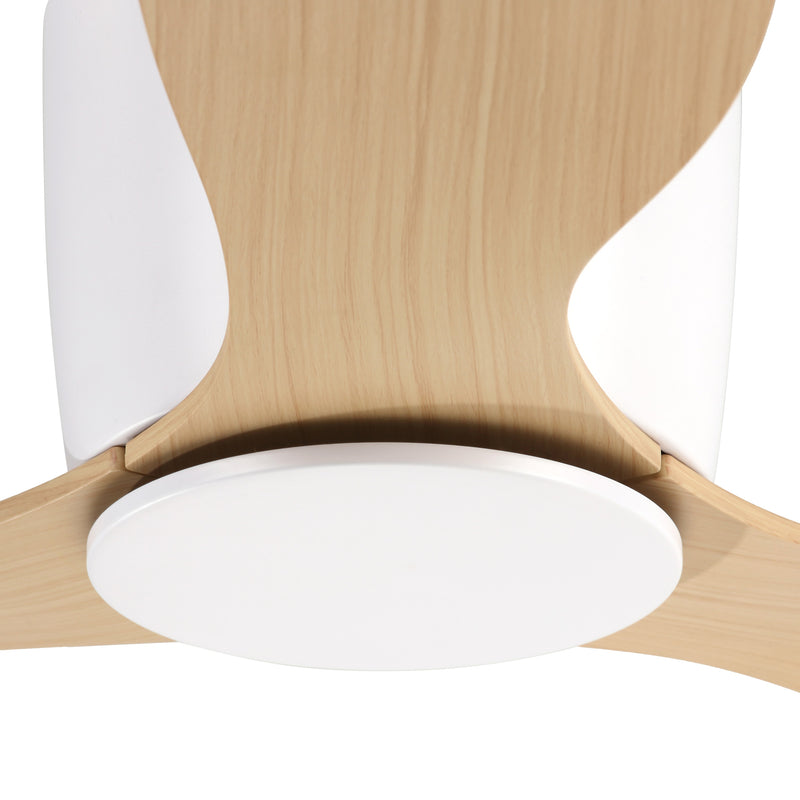 Ventilatore da Soffitto 3 Pale Ø112x25 cm 6 Velocità Legno Naturale e Bianco-9