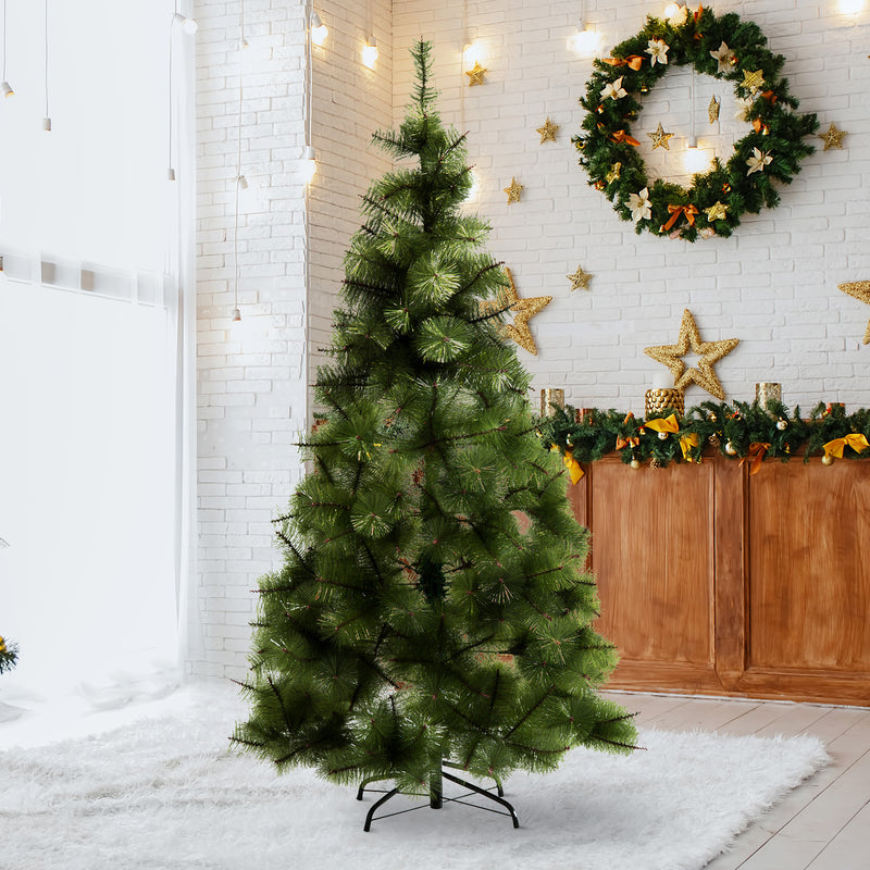 Albero di Natale Artificiale 180 cm 383 Rami e Supporto in Ferro -2