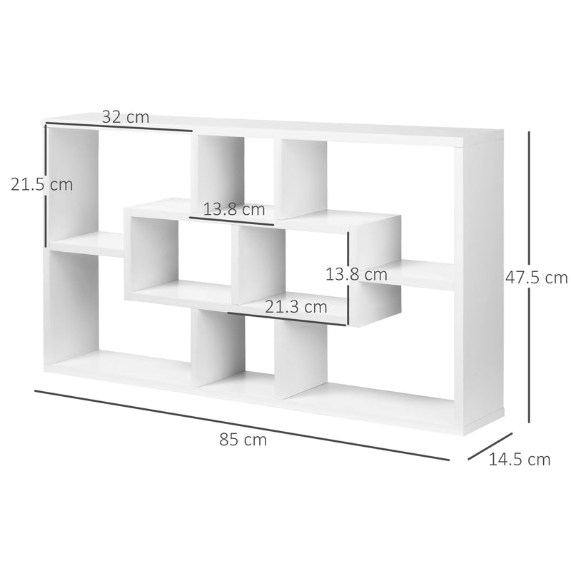 Mensola Soggiorno in Legno 8 Vani 85x14.5x47.5 cm -3