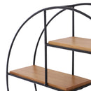 Mensola Design Rack Cerchio in Ferro e Legno Ø45x11 cm -5