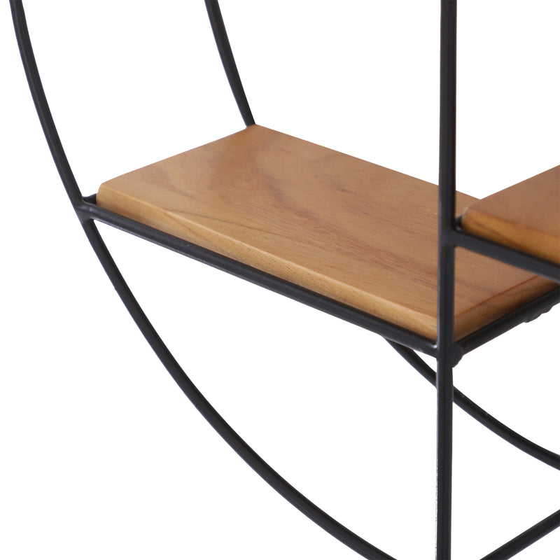 Mensola Design Rack Cerchio in Ferro e Legno Ø45x11 cm -9