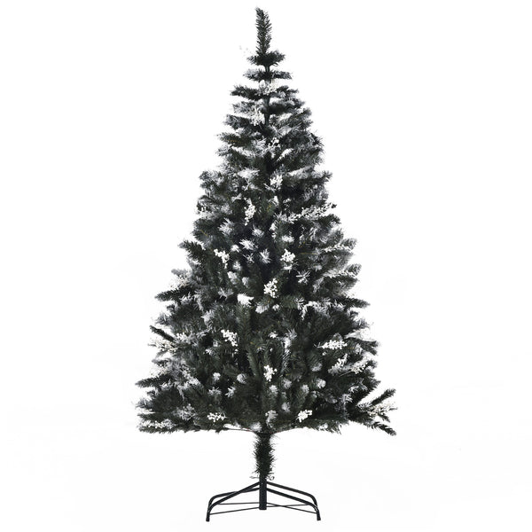 Künstlicher Weihnachtsbaum schneebedeckt 180 cm 603 Äste mit grünen Beeren online