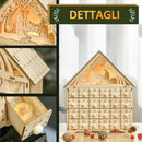 Calendario dell'Avvento  26,6x6x30 cm 24 Cassetti e Presepe Intagliato in Legno-6