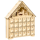 Calendario dell'Avvento  26,6x6x30 cm 24 Cassetti e Presepe Intagliato in Legno-7