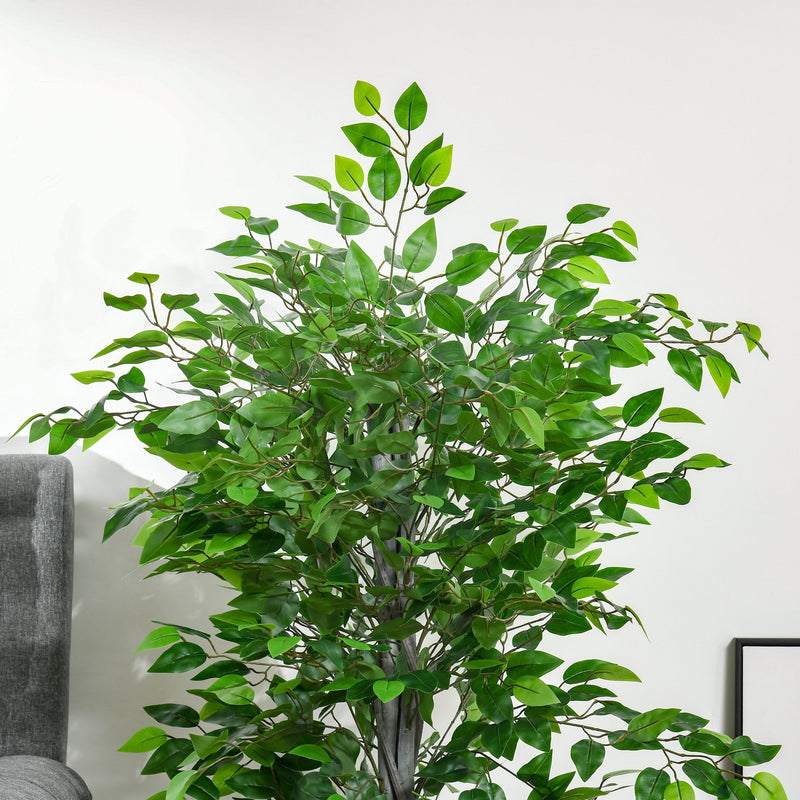 Pianta Artificiale di Ficus H135 cm con Vaso Verde-7