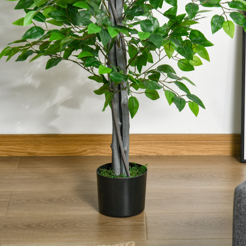 Pianta Artificiale di Ficus H135 cm con Vaso Verde-8