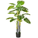 Pianta Artificiale Monstera H120 cm con Vaso Verde-1