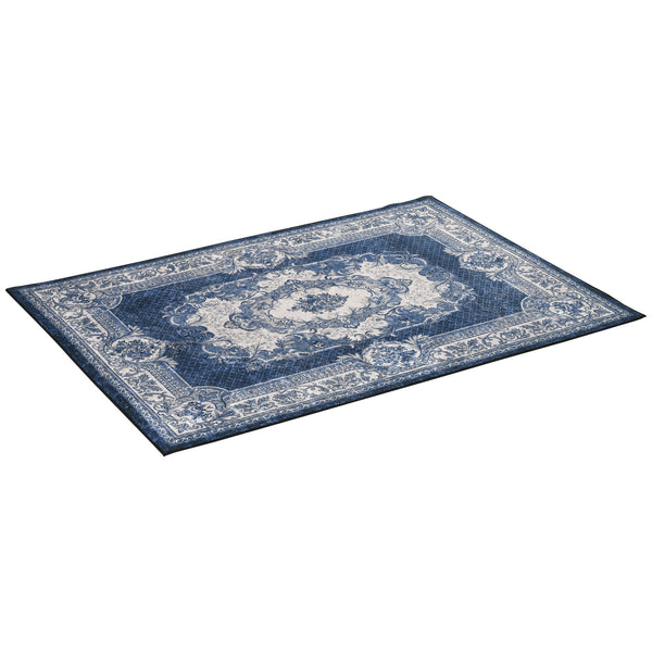 acquista Moderner Teppich für den Innenbereich 200 x 140 cm aus blauem Polyester mit Samteffekt