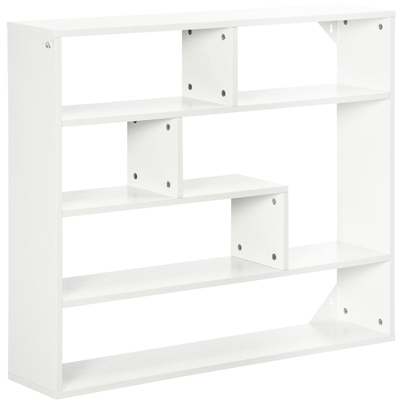 Libreria a Muro 4 Livelli 94x19,5x80 cm in Legno Bianco-1