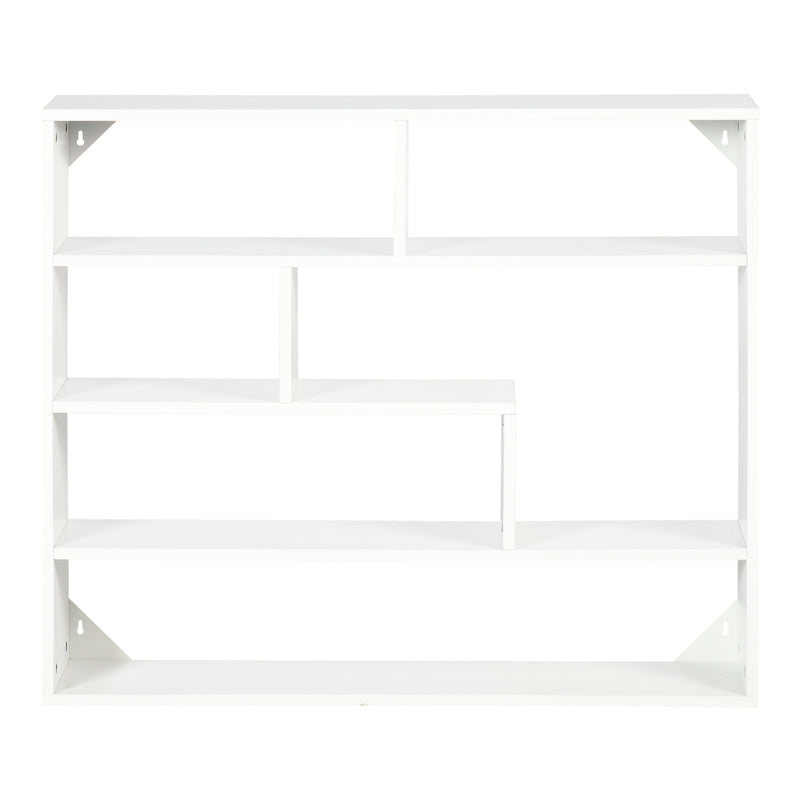 Libreria a Muro 4 Livelli 94x19,5x80 cm in Legno Bianco-7