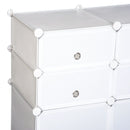 Armadio Guardaroba Scarpiera Modulare in Plastica 6 Cubi Bianco 75x37x73 cm -8