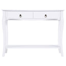 Tavolo Consolle per Ingresso Bianco Opaco 100x33x76 cm -4