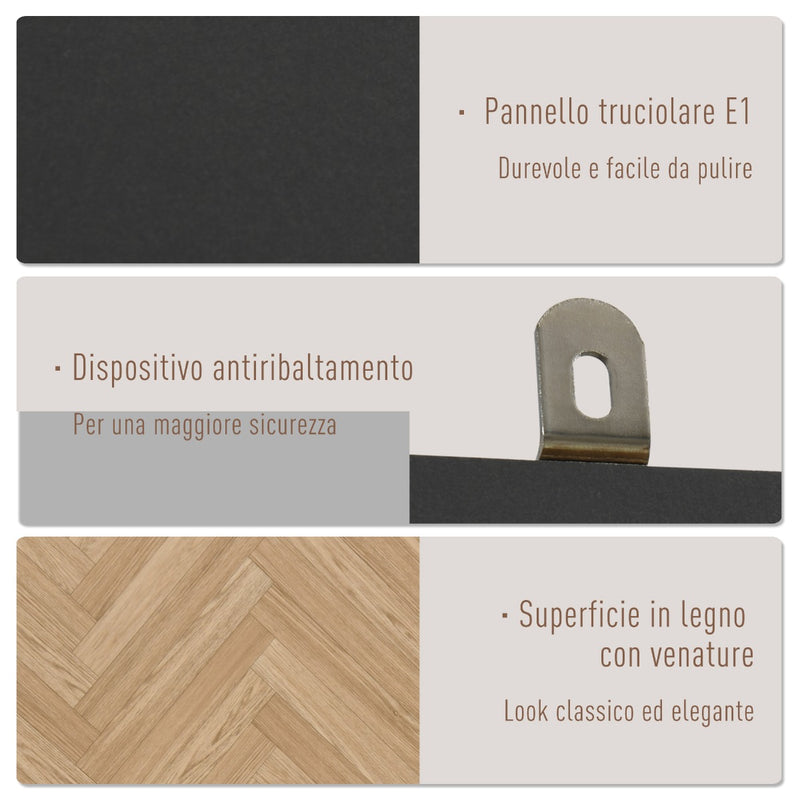 Armadio 2 Ante 2 Cassetti 90x50x190 cm in Legno  Grigio Scuro-5