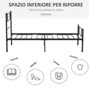 Struttura Letto Singolo 90x200 cm in Acciaio con Doghe Integrate Nero-4