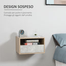 Set 2 Comodini Sospesi 45x35x27,5 cm con Cassetto e Ripiano Grigio-4