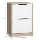 Set 2 Comodini 2 Cassetti 40x40x60 cm in Legno Truciolare Bianco-3