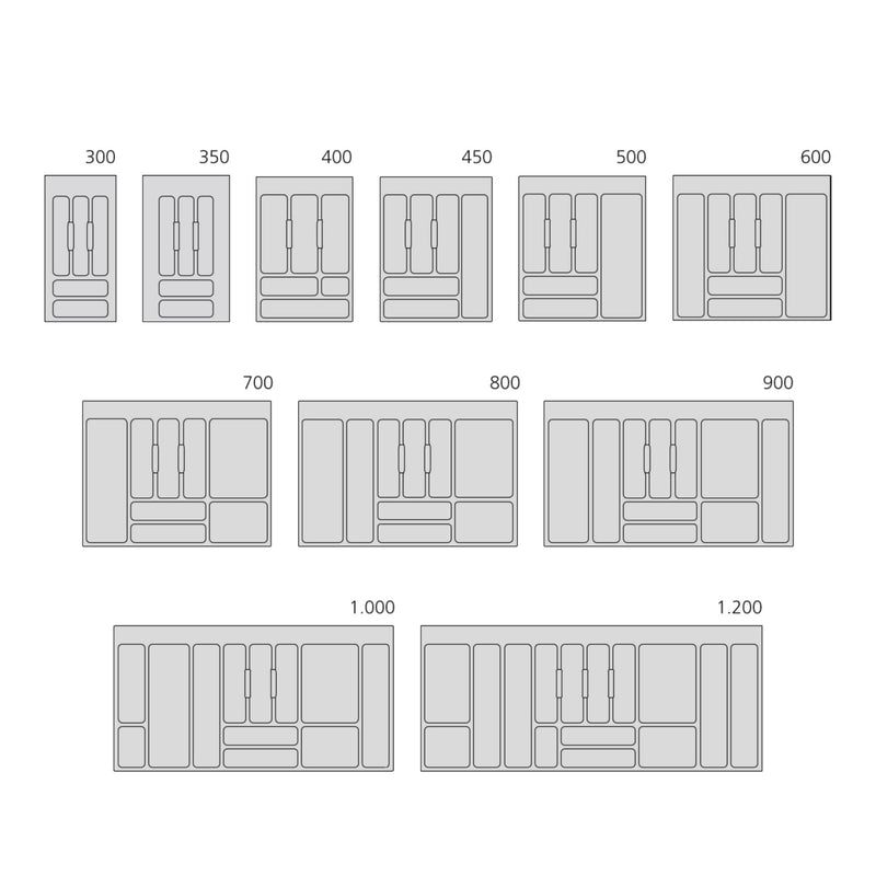 Portaposate per Cassetti 100 cm in Plastica Emuca Optima Grigio -3