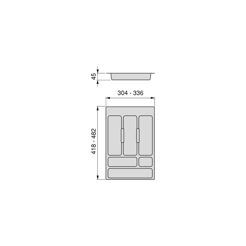 Portaposate Optima Universal M 400 Plastica Grigia Tecnoplastica Emuca-2