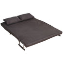 Divano Letto 2 Posti 153x69x82 cm in Tessuto con Cuscini  Grigio-6